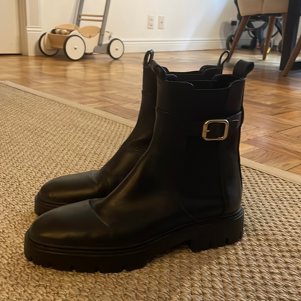 ZARA black leather boots